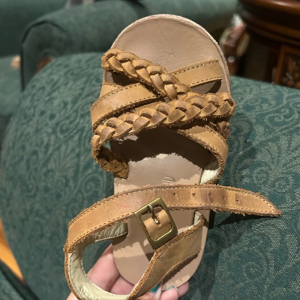 Brown Leather Kids Sandals - Picture 2 of 5